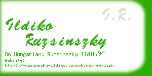 ildiko ruzsinszky business card